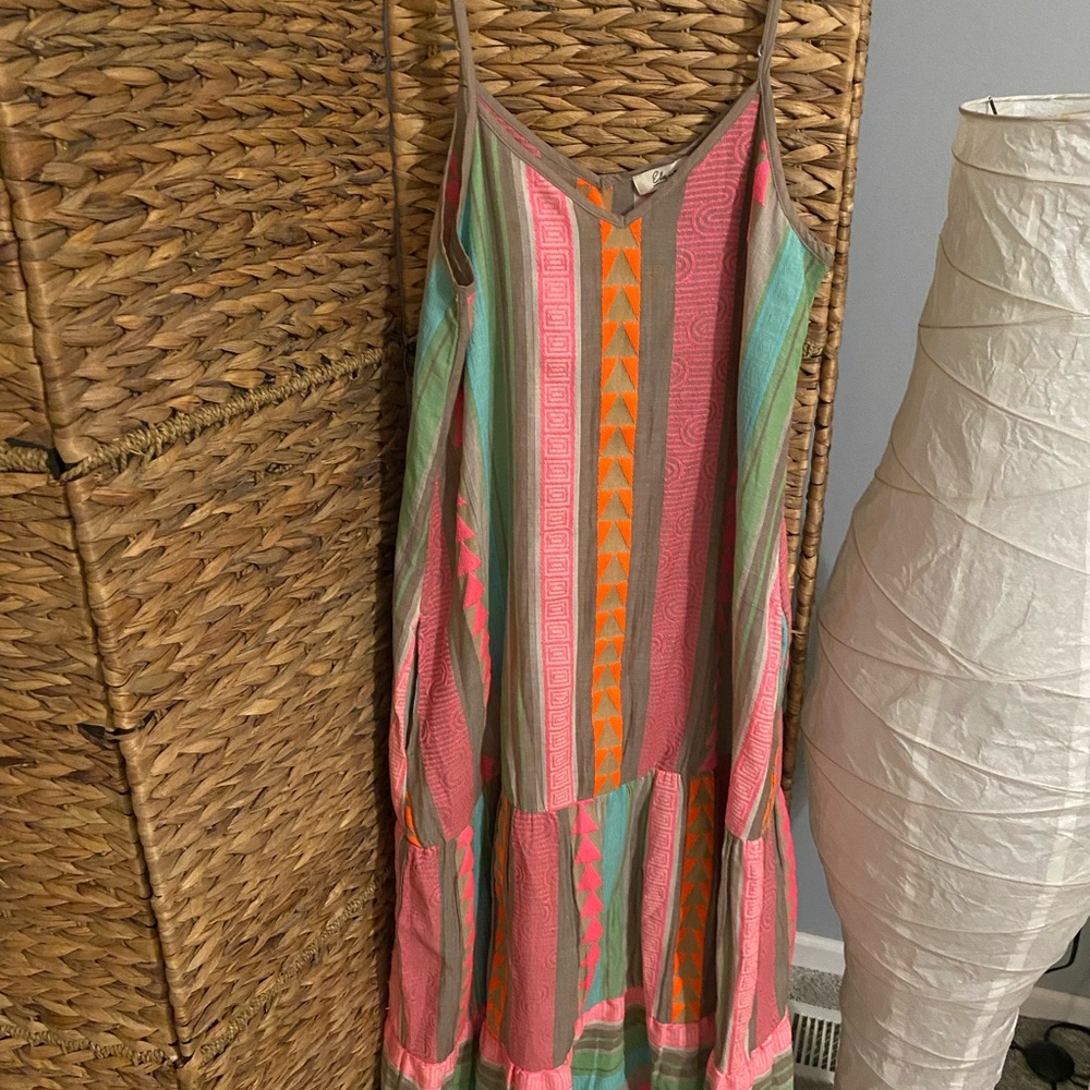 Elan Tulum NWT Colorful Striped Maxi Dress